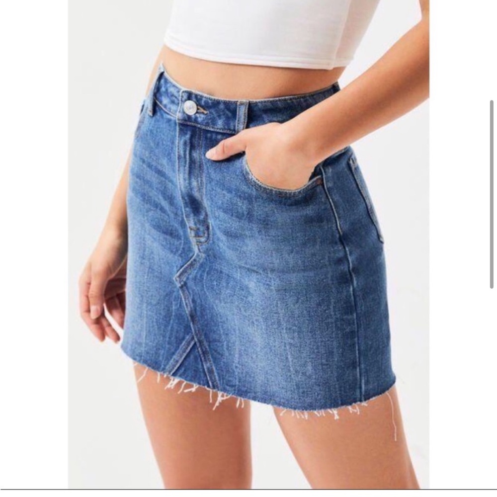 Pacsun Frayed Hem Denim Mini Skirt Size 25